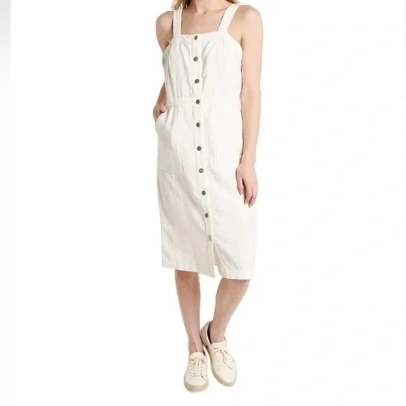 NWT Skies Are Blue SNAP White Linen Button Up Dress sz L - Picture 1 of 3